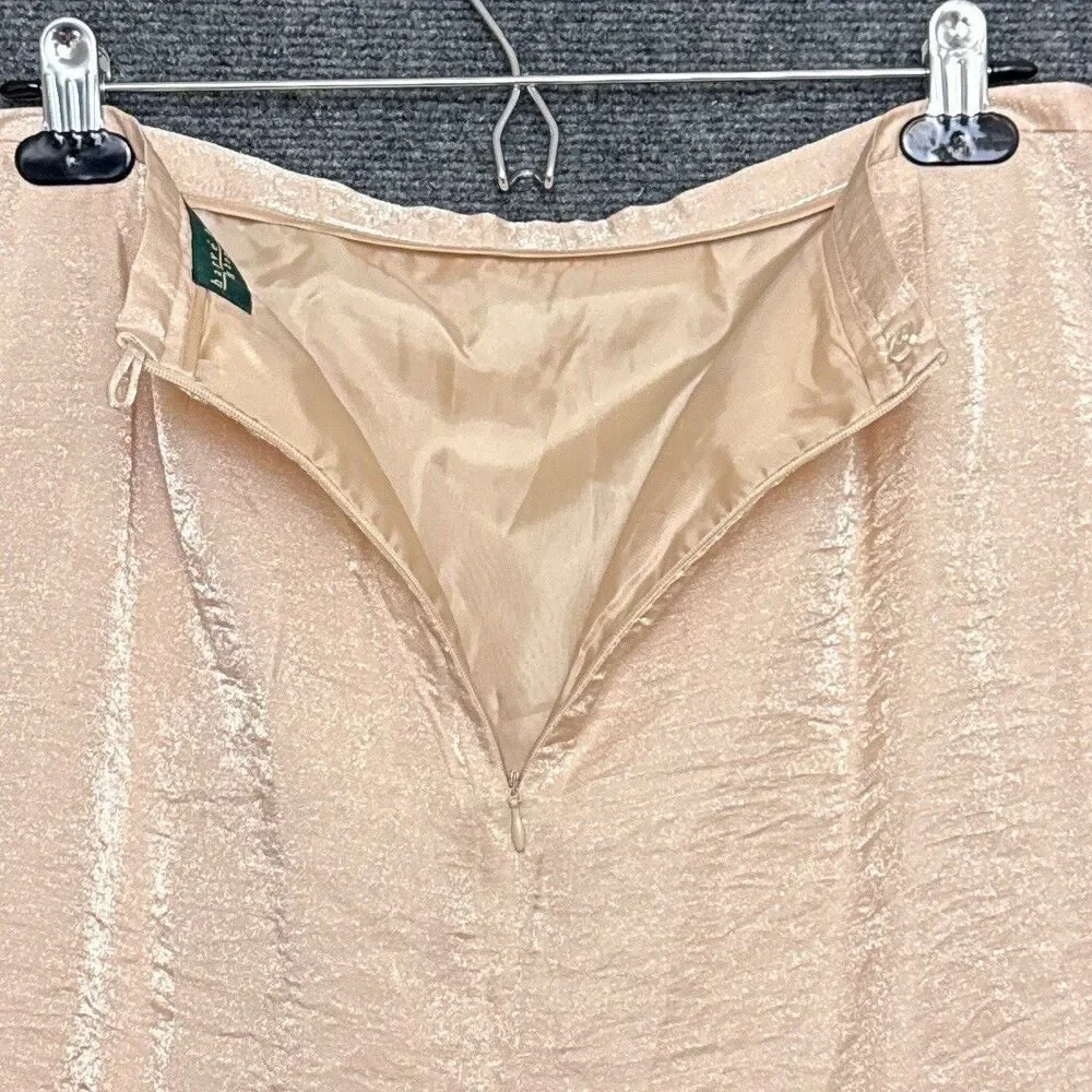 NEW Harve Benard Midi Skirt 12 Champagne A Line Flare Shiny Back Zipper Fairy